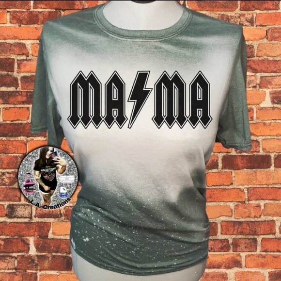 MAMA Womens Bleached Tee S-3X - Picture 1 of 2